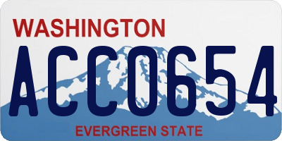 WA license plate ACC0654
