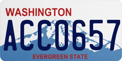 WA license plate ACC0657