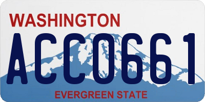 WA license plate ACC0661