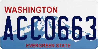 WA license plate ACC0663