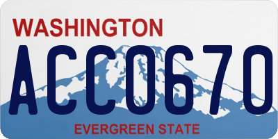WA license plate ACC0670