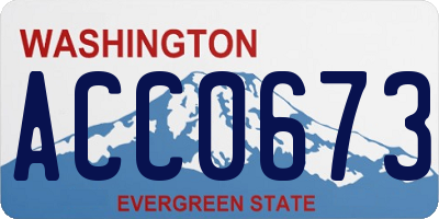WA license plate ACC0673