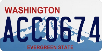 WA license plate ACC0674
