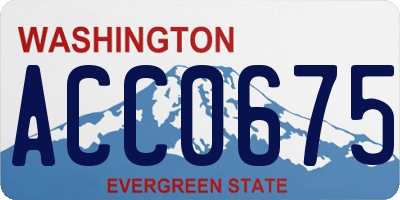 WA license plate ACC0675