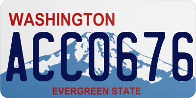 WA license plate ACC0676