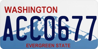 WA license plate ACC0677