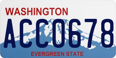 WA license plate ACC0678