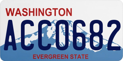 WA license plate ACC0682