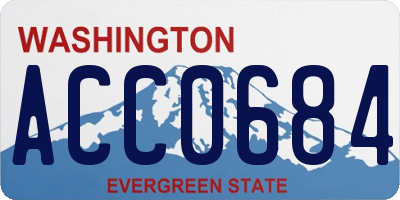 WA license plate ACC0684