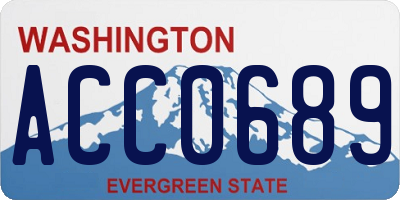 WA license plate ACC0689