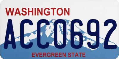 WA license plate ACC0692