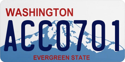 WA license plate ACC0701