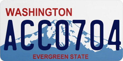 WA license plate ACC0704