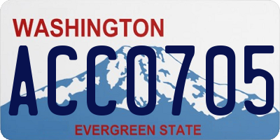 WA license plate ACC0705