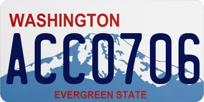 WA license plate ACC0706