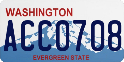 WA license plate ACC0708