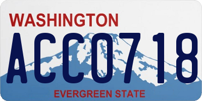 WA license plate ACC0718
