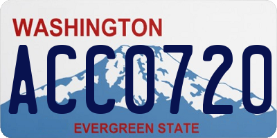WA license plate ACC0720