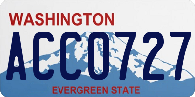 WA license plate ACC0727