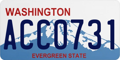 WA license plate ACC0731