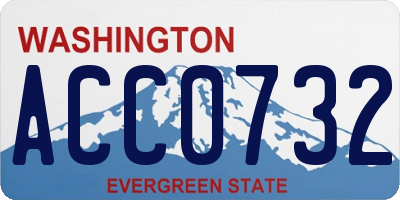 WA license plate ACC0732