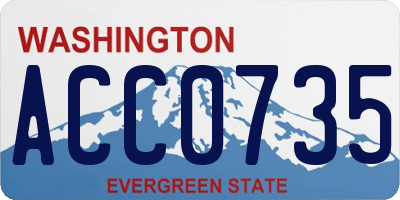 WA license plate ACC0735