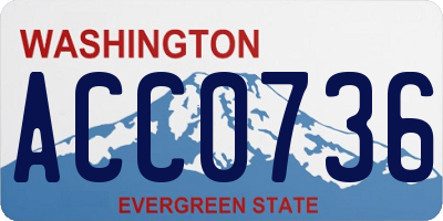 WA license plate ACC0736