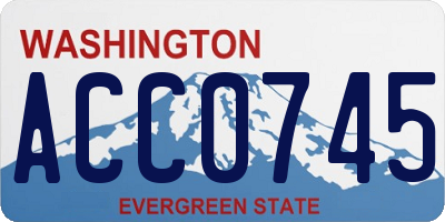 WA license plate ACC0745