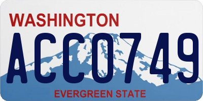 WA license plate ACC0749