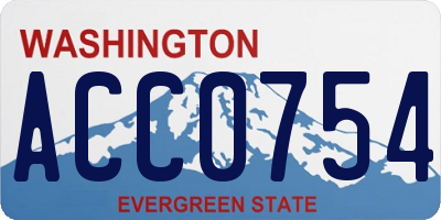 WA license plate ACC0754