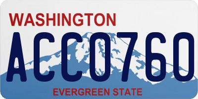 WA license plate ACC0760