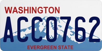 WA license plate ACC0762