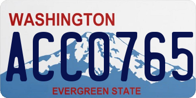 WA license plate ACC0765
