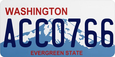 WA license plate ACC0766
