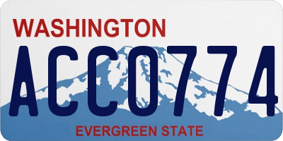 WA license plate ACC0774