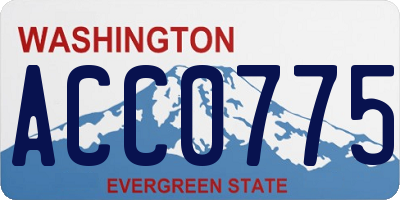 WA license plate ACC0775