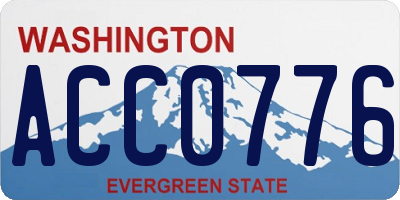 WA license plate ACC0776