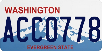 WA license plate ACC0778