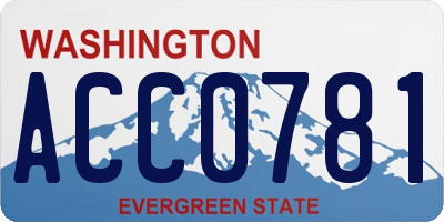 WA license plate ACC0781
