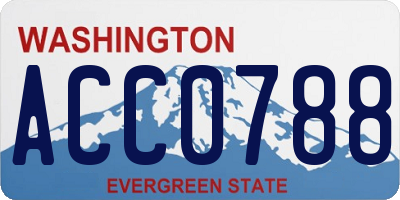 WA license plate ACC0788