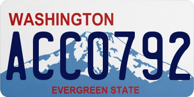 WA license plate ACC0792