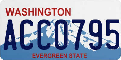 WA license plate ACC0795