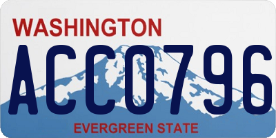 WA license plate ACC0796