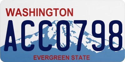 WA license plate ACC0798