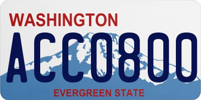 WA license plate ACC0800