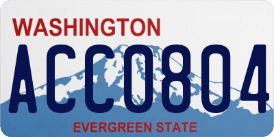 WA license plate ACC0804