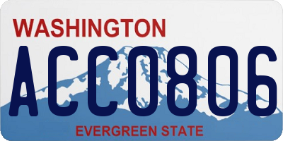 WA license plate ACC0806