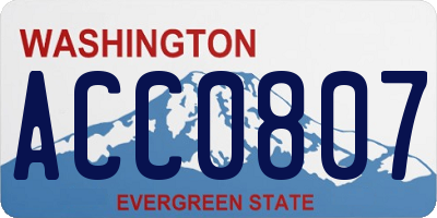 WA license plate ACC0807