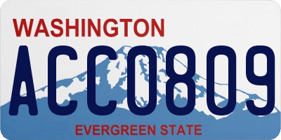 WA license plate ACC0809