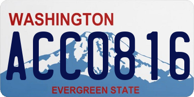 WA license plate ACC0816